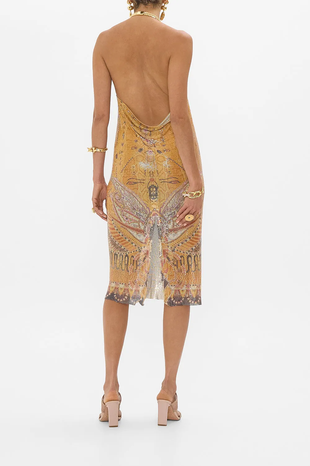 GILDED MESH LONG DRESS WITH NECKPIECE VALLEY OF THE KINGS