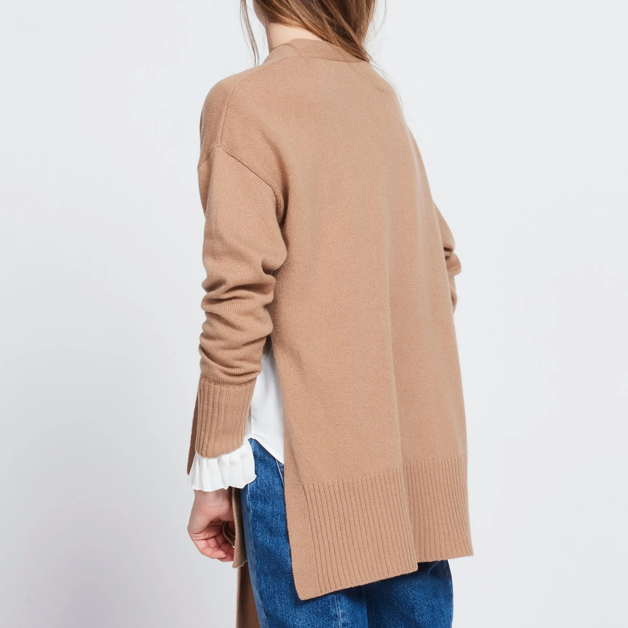 Gilet laine et cachemire fendu