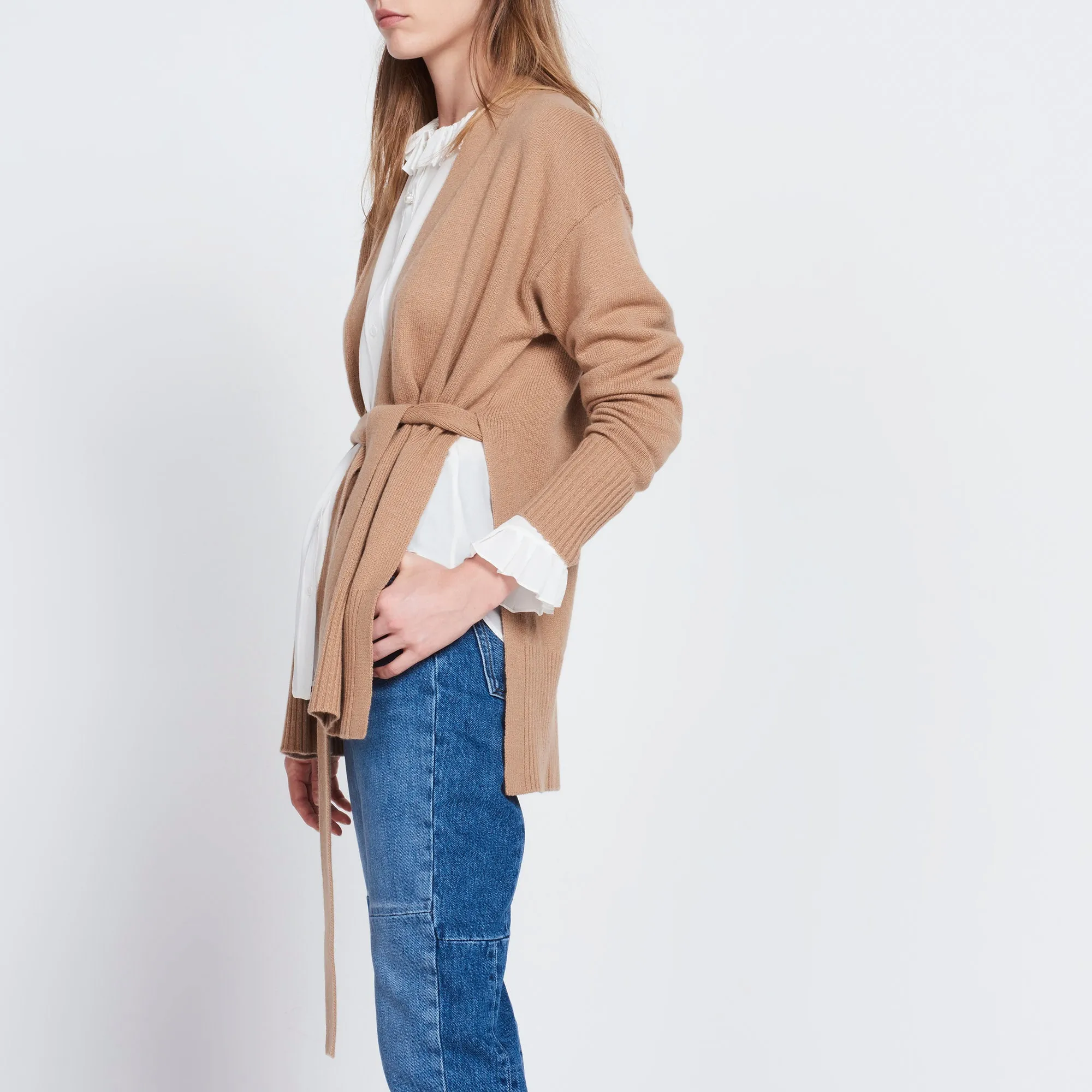 Gilet laine et cachemire fendu