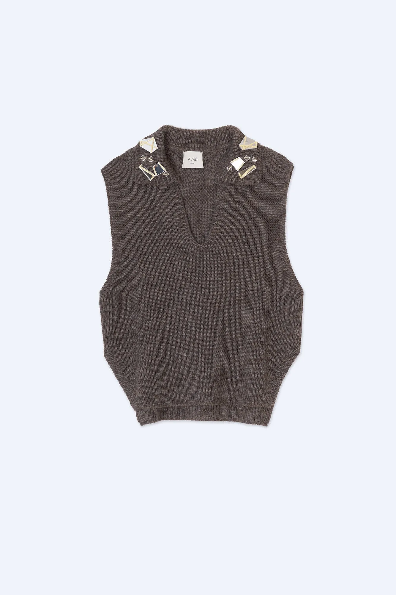 GILET POLO CON RICAMO APPLICAZIONI SPECCHIO