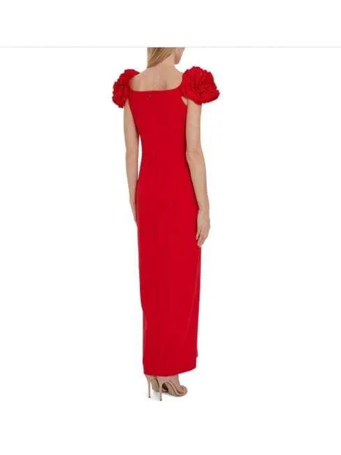 Gina Bacconi Ivalo Crepe Maxi Dress Fire Red STT2593