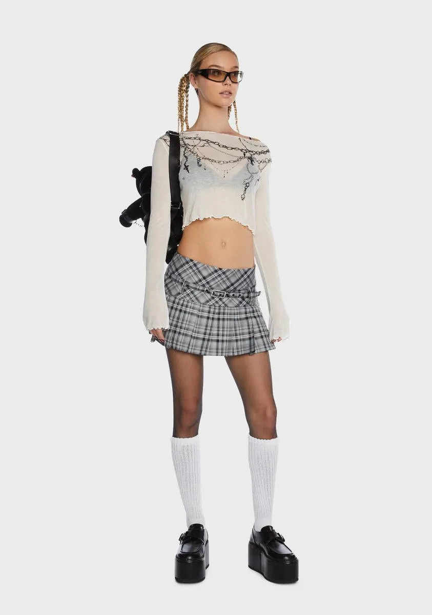 Gina Check Pleated Skirt