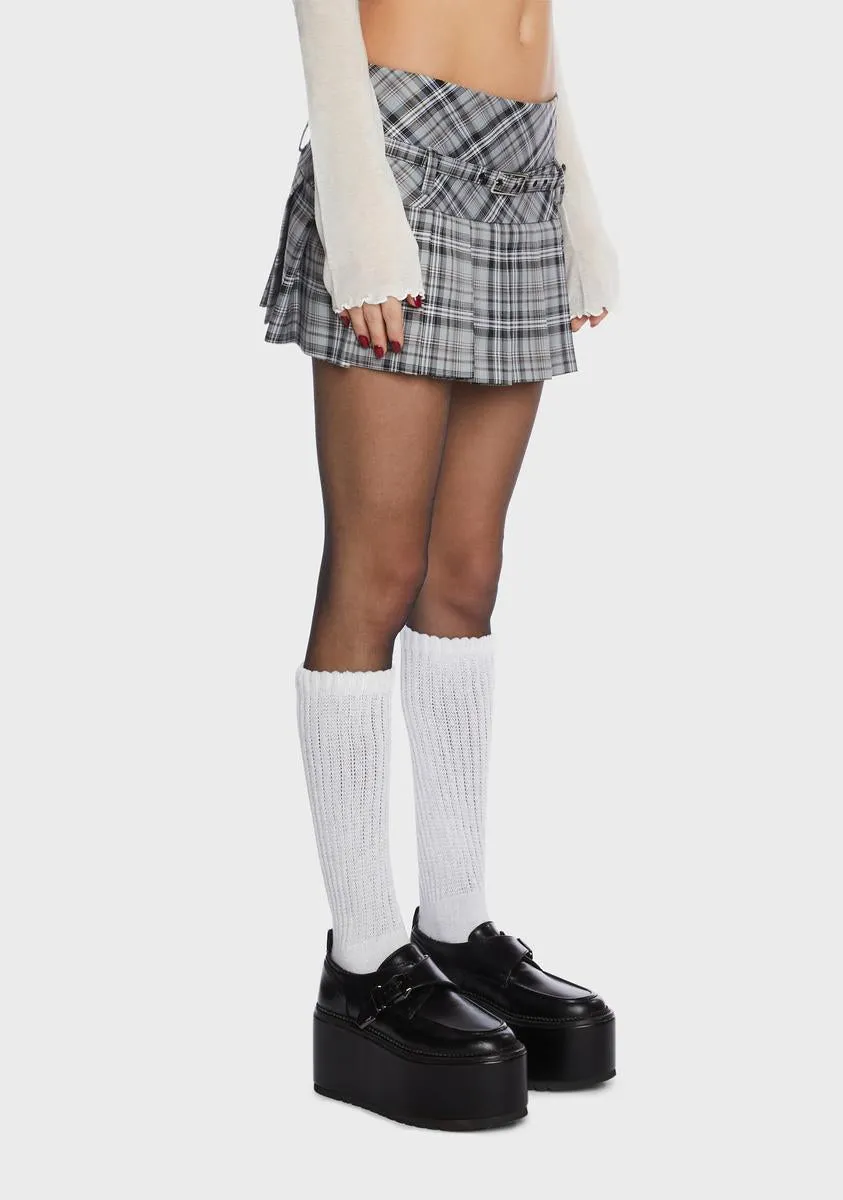 Gina Check Pleated Skirt