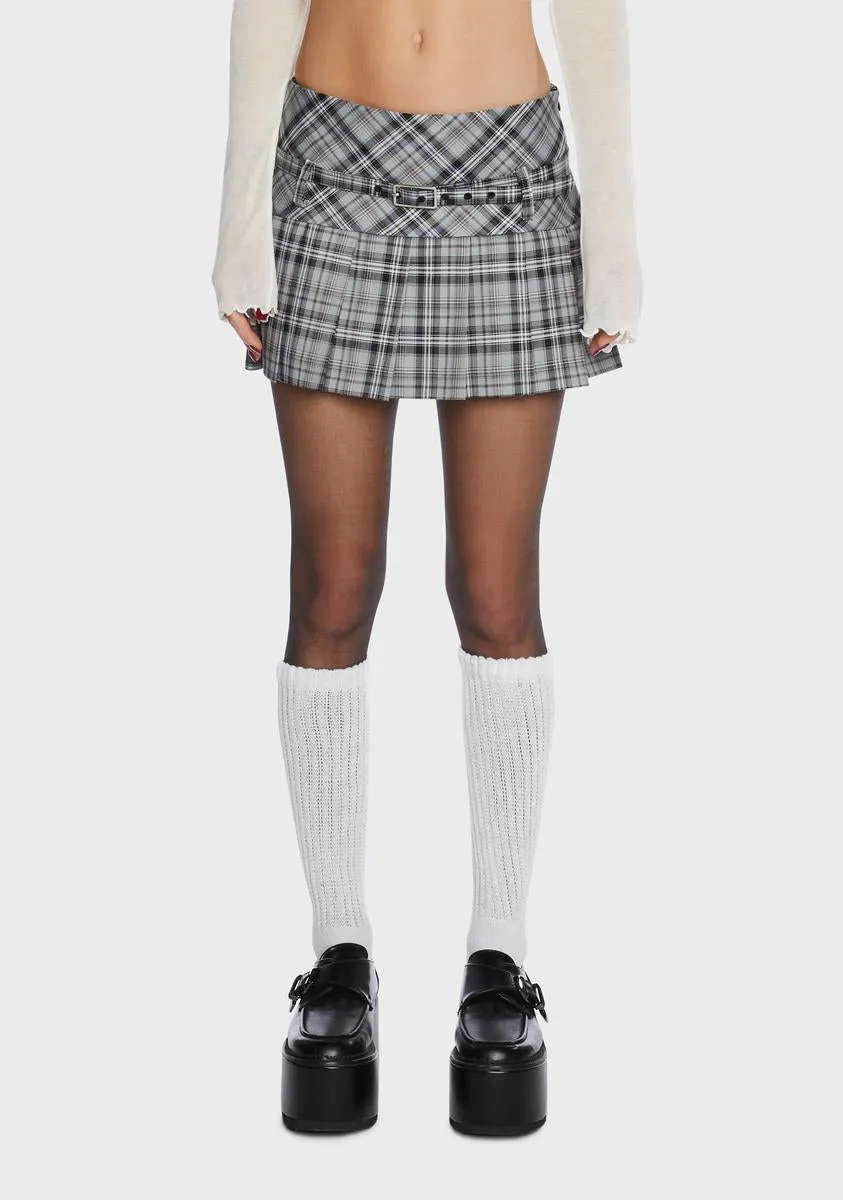 Gina Check Pleated Skirt