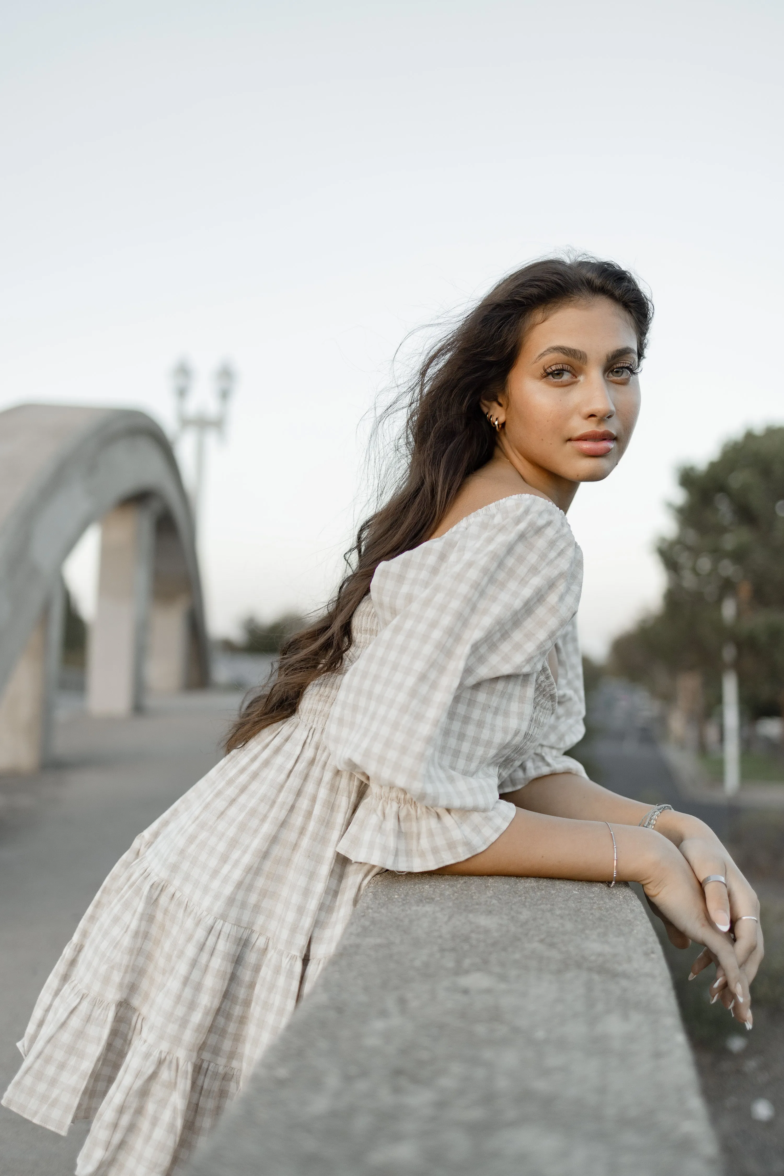 Gingham sweetheart dress