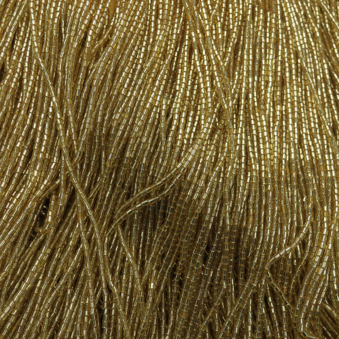 Gold Fringe Beaded Fashion Fabric