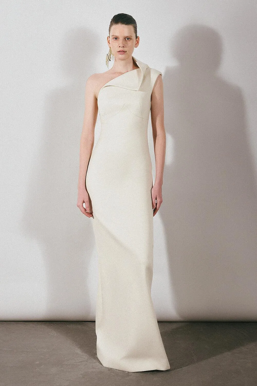 Goldie Sheath One Shoulder Satin Crepe Floor Length Dress