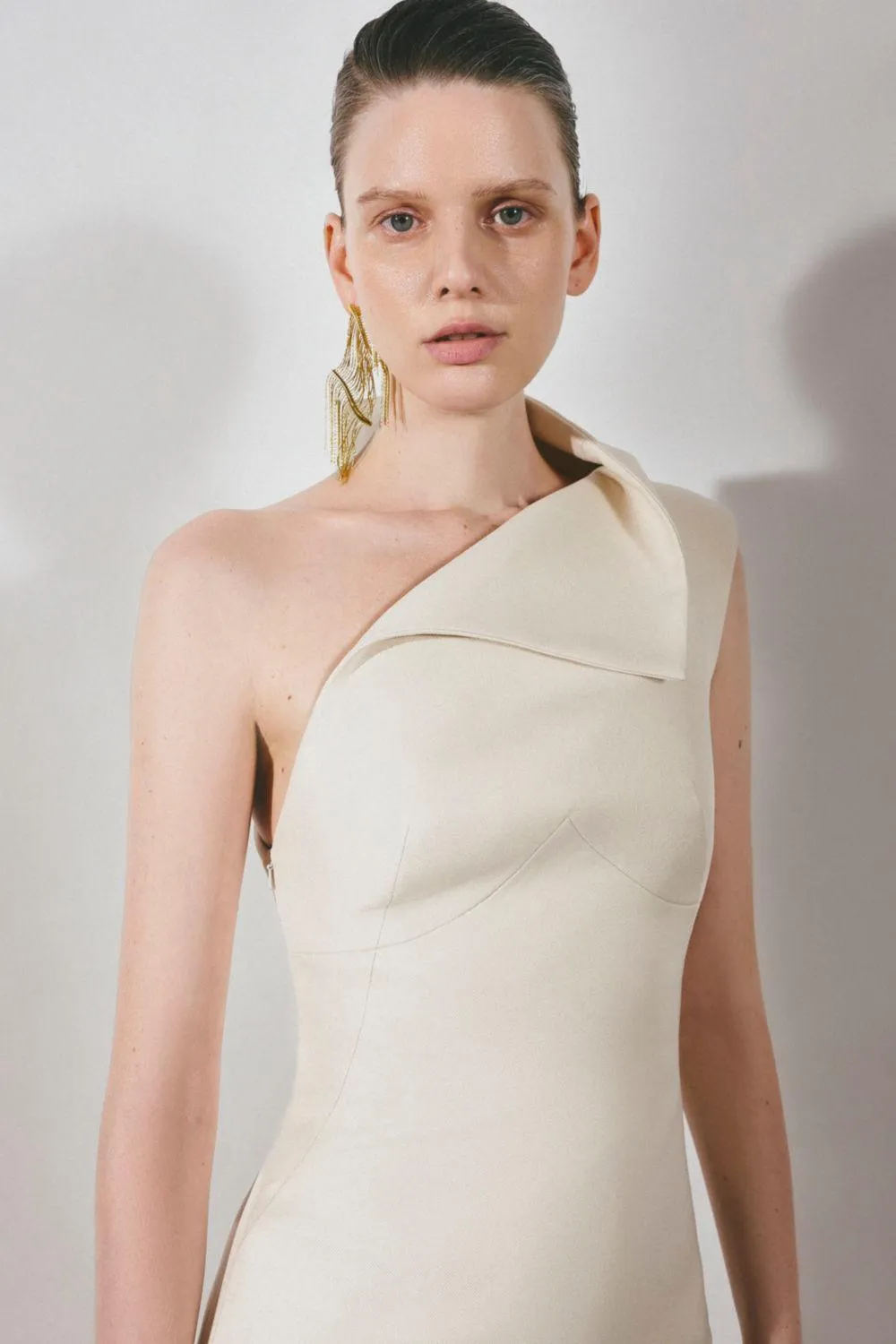 Goldie Sheath One Shoulder Satin Crepe Floor Length Dress