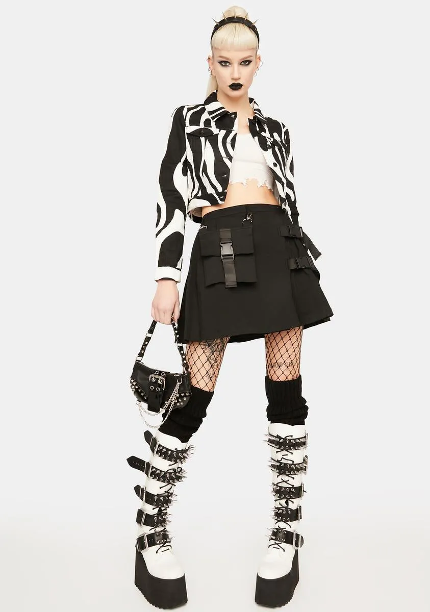 Goth Buckle Mini Skirt
