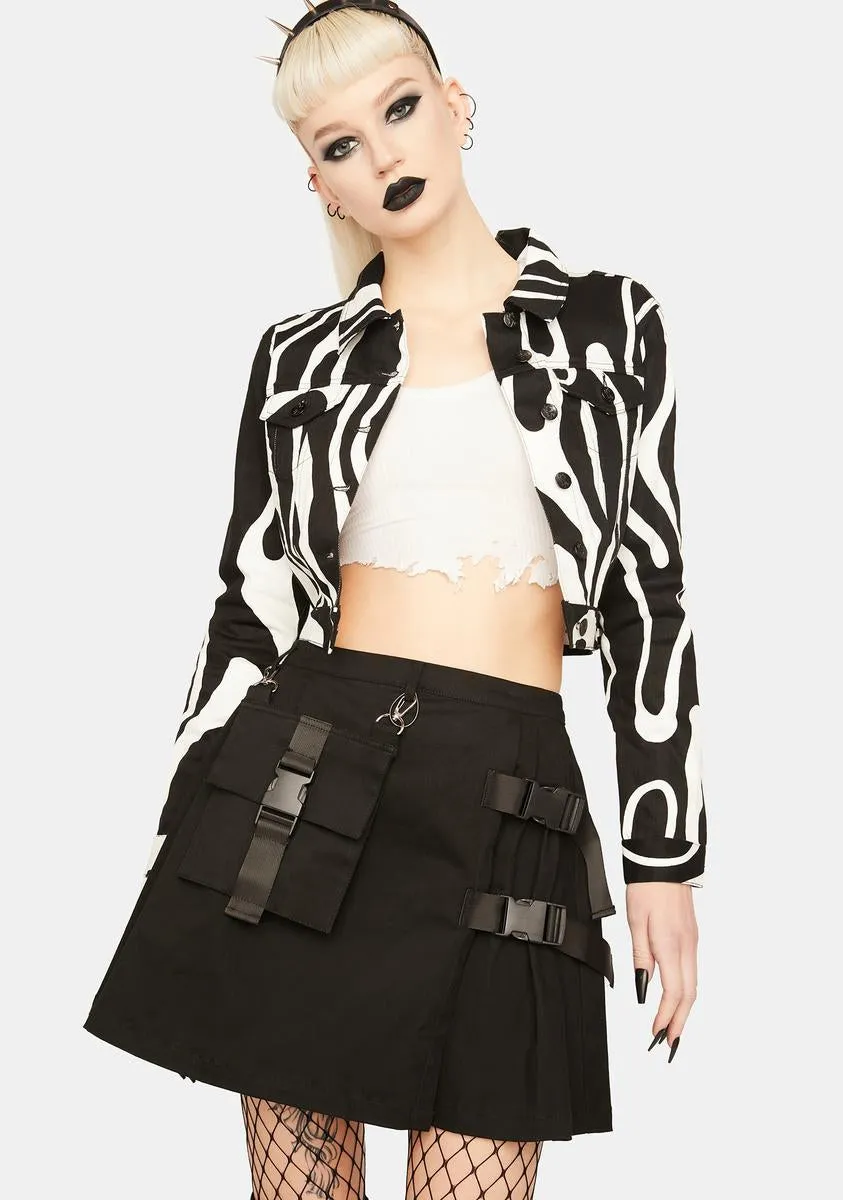 Goth Buckle Mini Skirt