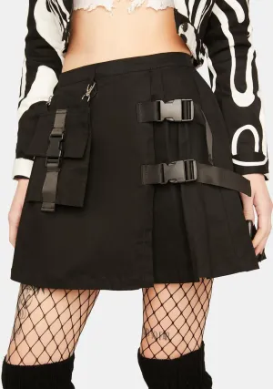 Goth Buckle Mini Skirt