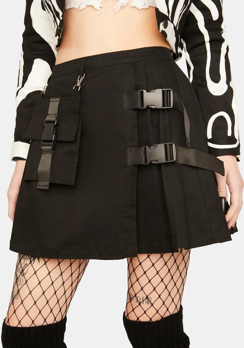 Goth Buckle Mini Skirt