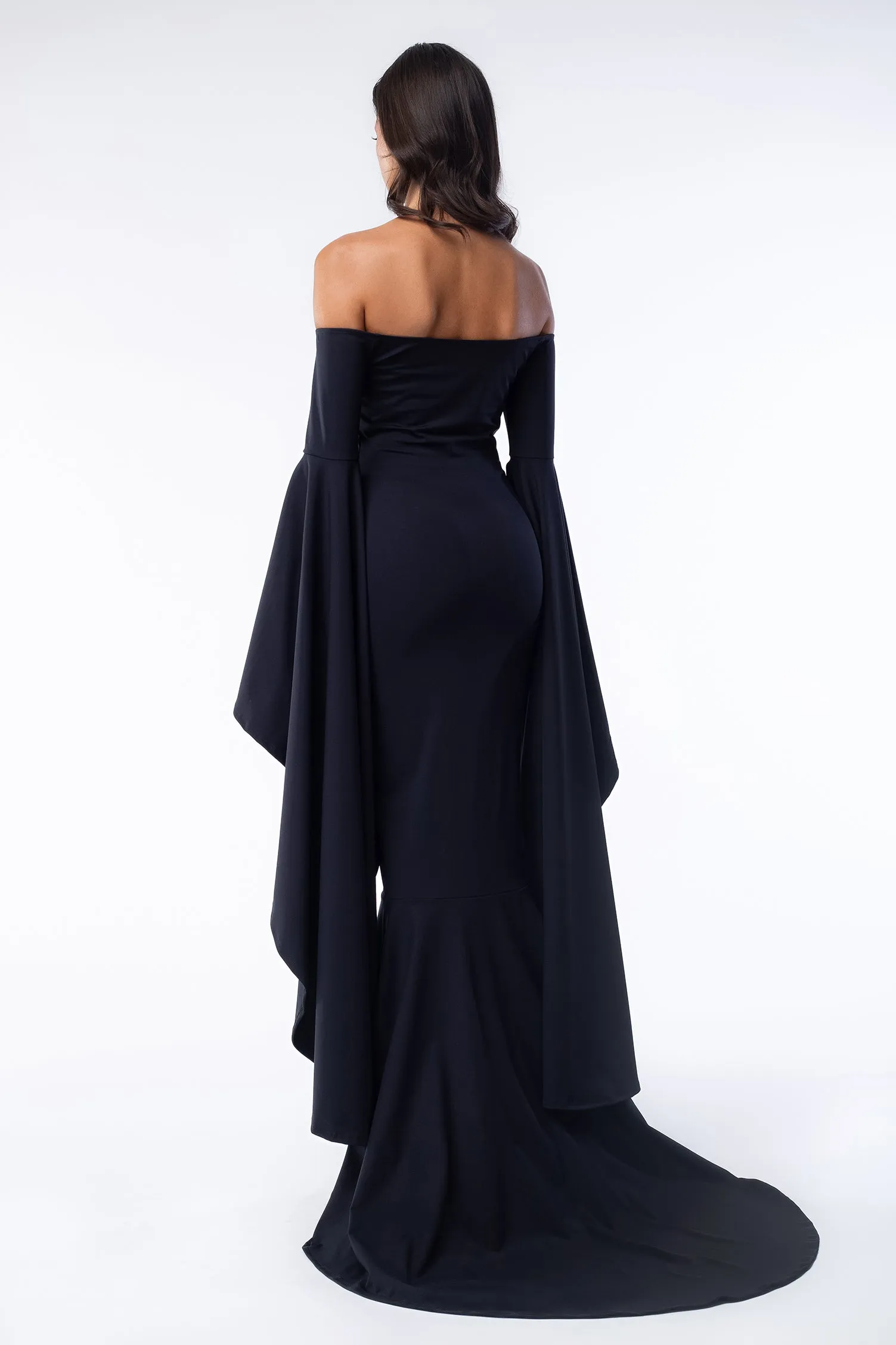 Gothic Grace Off-Shoulder Dress