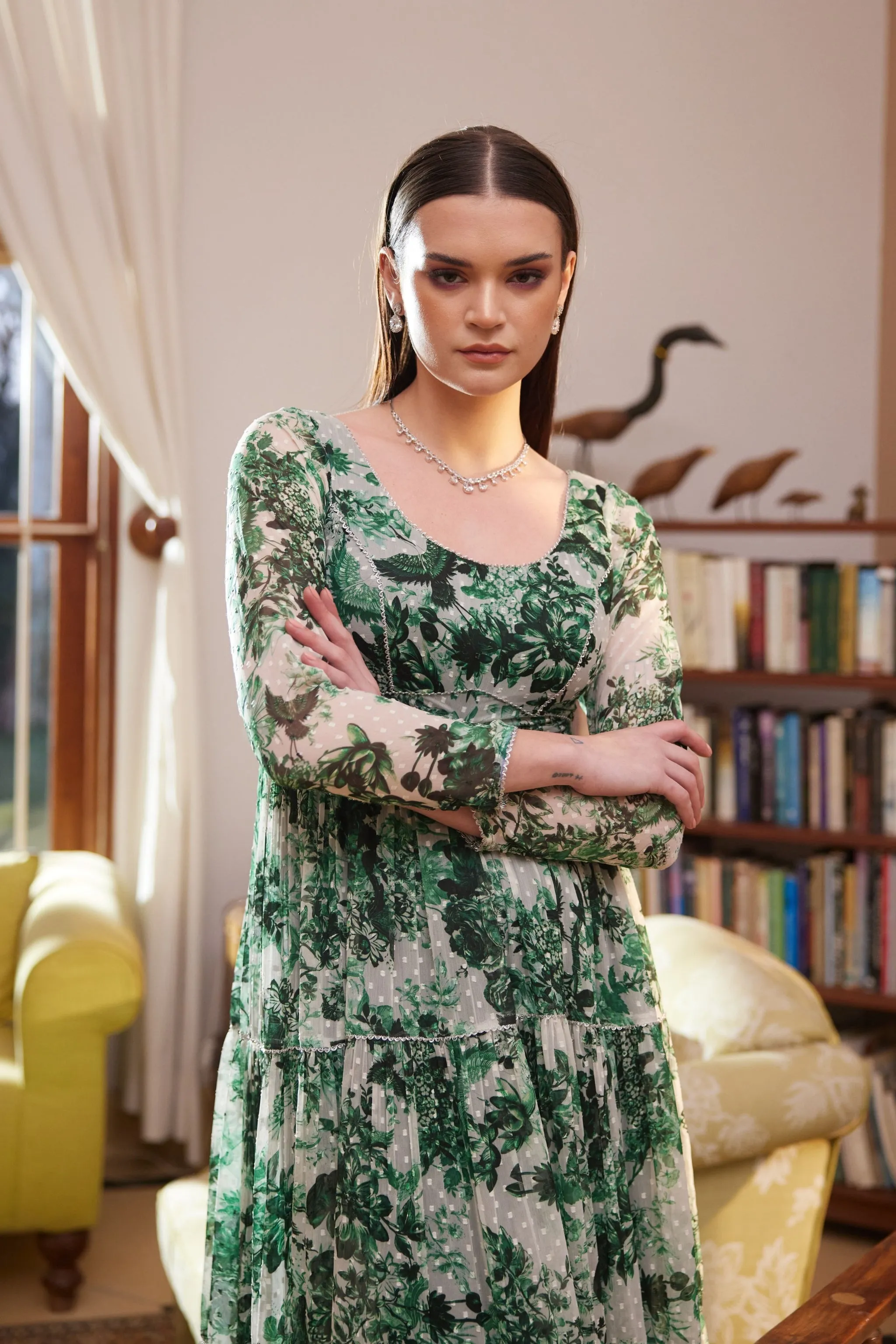 green rasasvda printed maxi dress