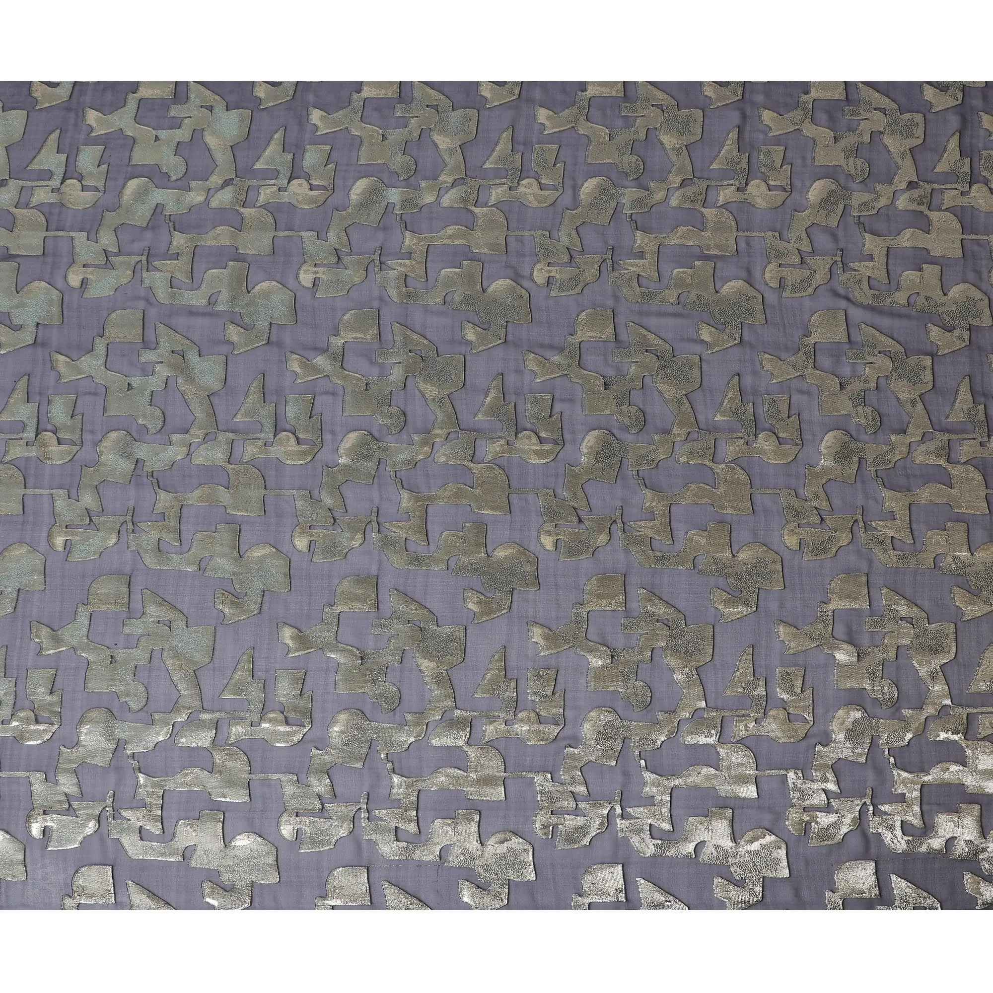 Gunmetal black Pure Silk Chiffon with Silver Lurex, 110cm Width - Refined Fabric from South Korea-D17914