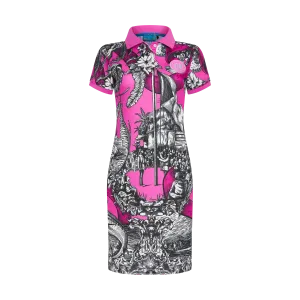 HERITAGE BREAST CANCER AWARENESS POLO DRESS-PINK & BLACK
