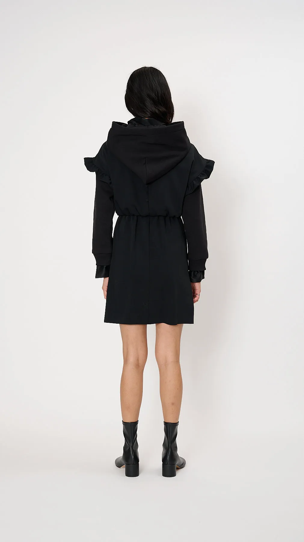 Hood Midi Dress in Black
