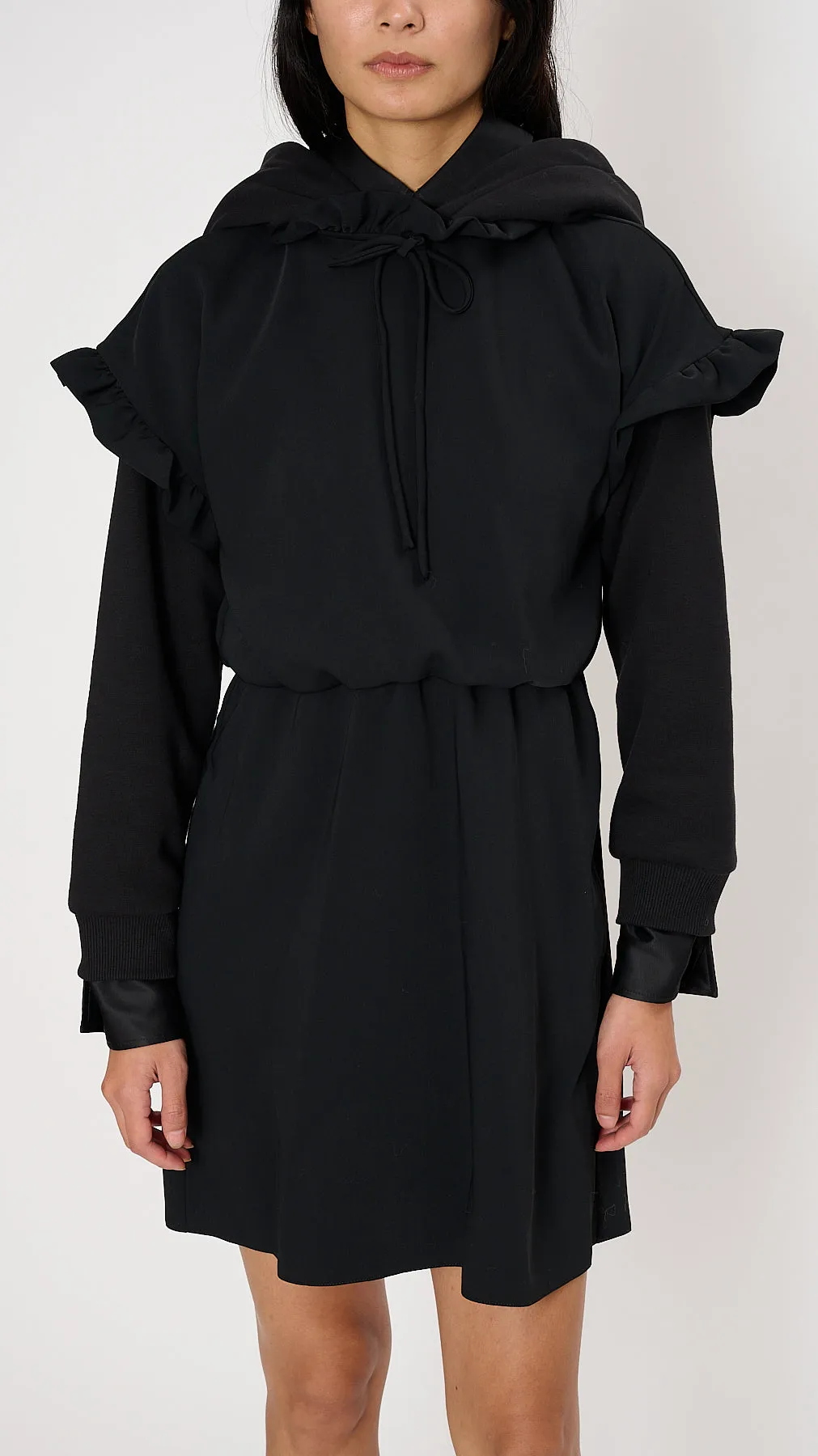 Hood Midi Dress in Black