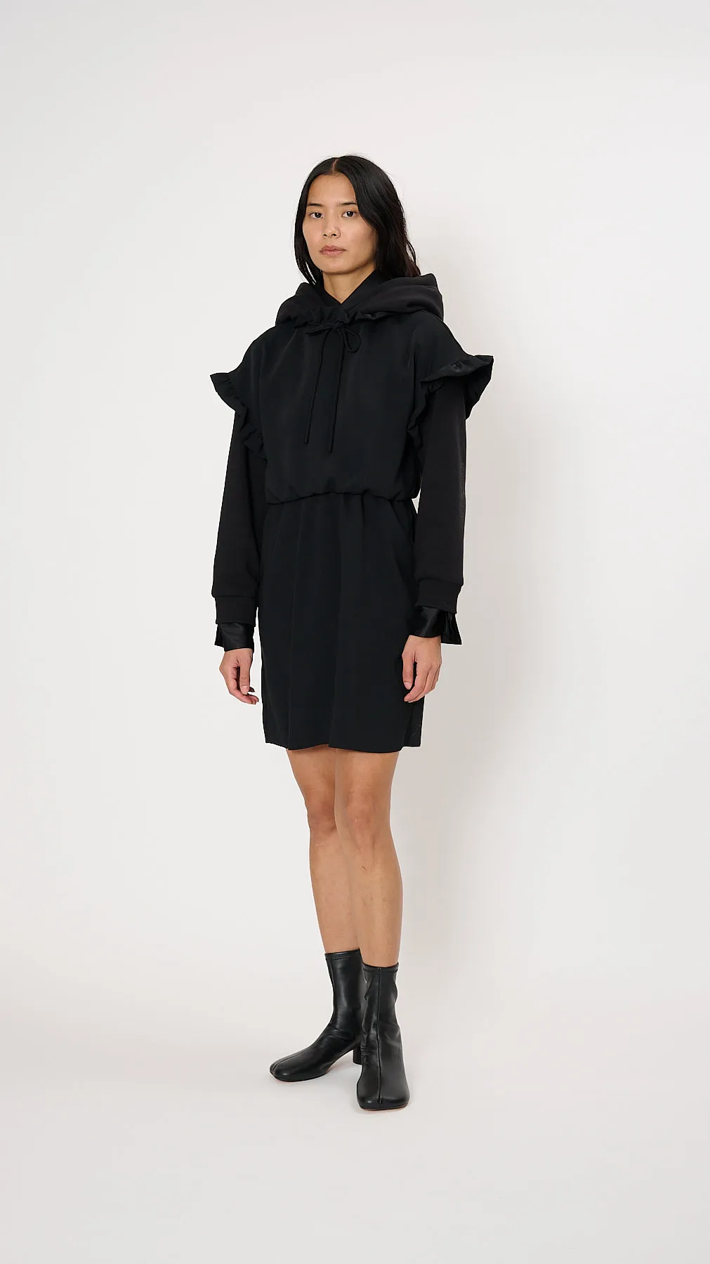 Hood Midi Dress in Black