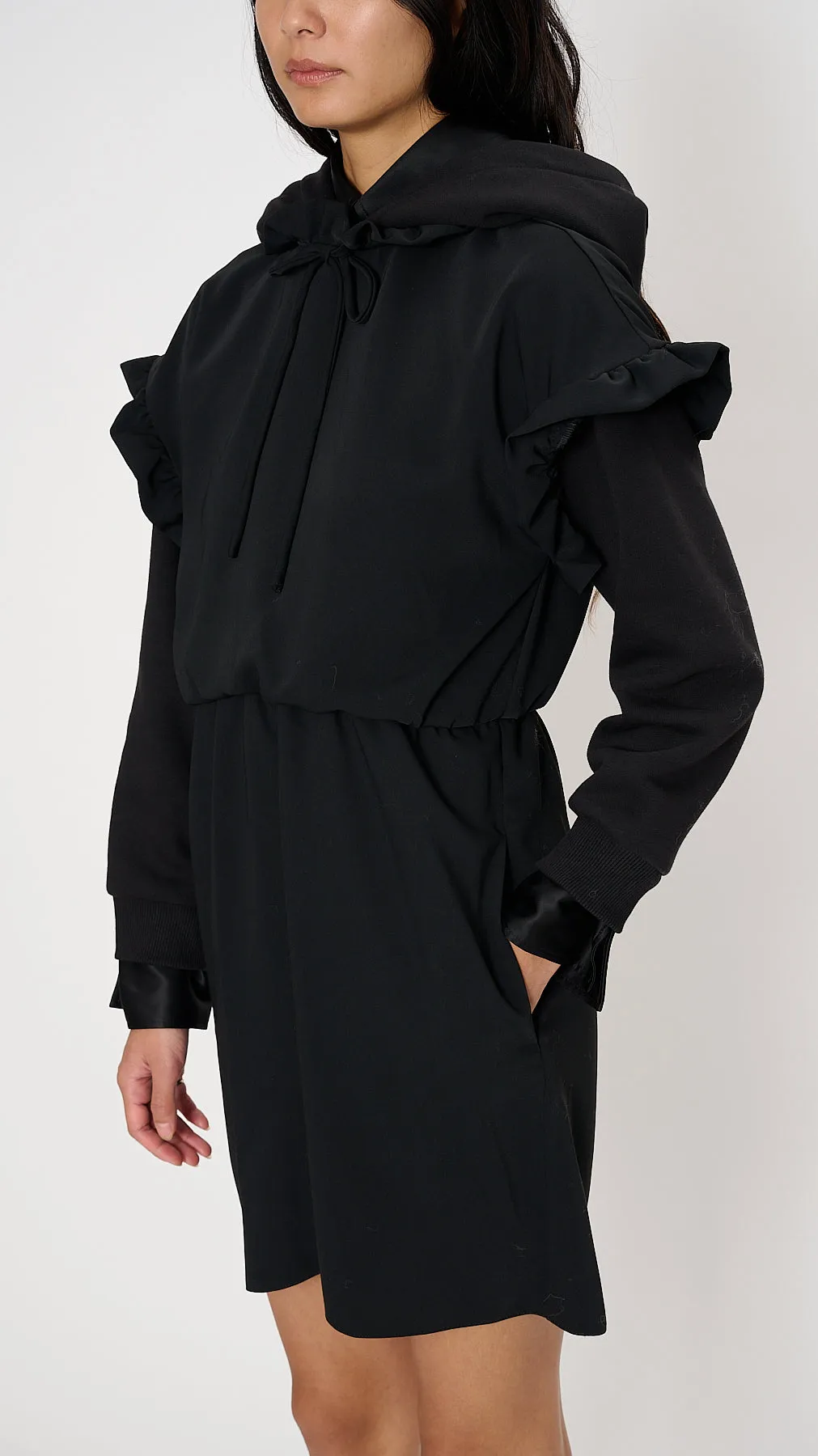 Hood Midi Dress in Black