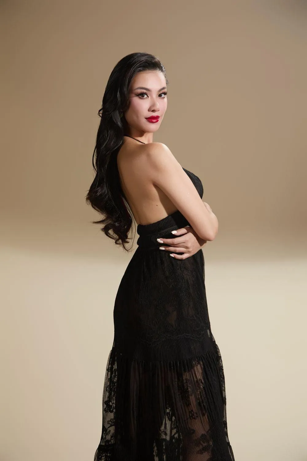 Ilaria A-line Spaghetti Strap Organza Voile Floor Length Dress