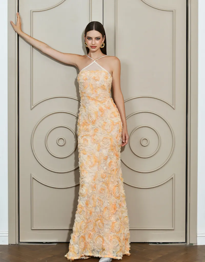 ILLIA ROSETTE FISHTAIL GOWN B68D21L