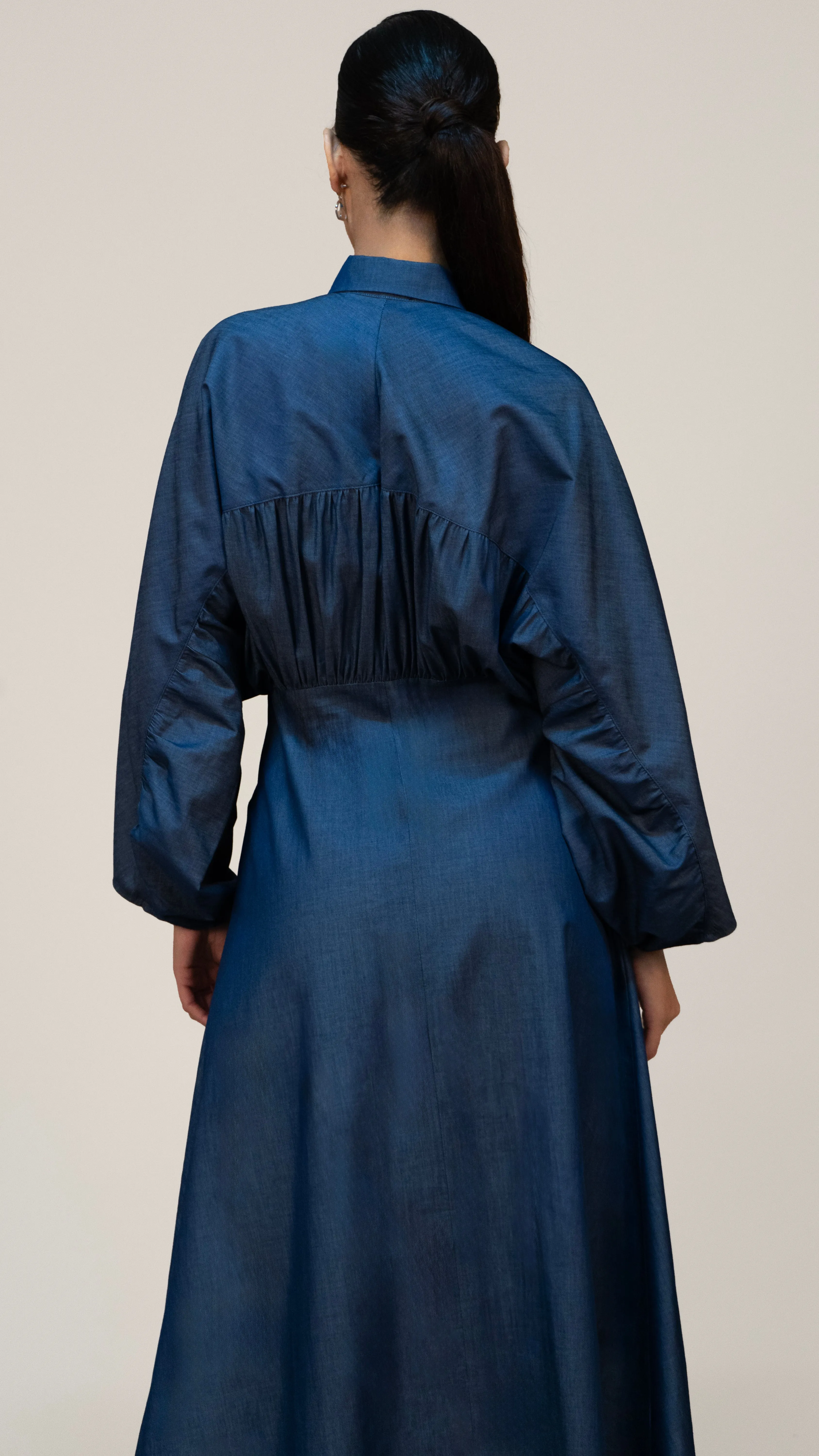 Indigo Elegance Maxi Dress