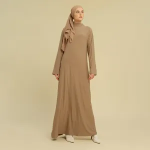 Inner Dress Lengan Panjang Taupe