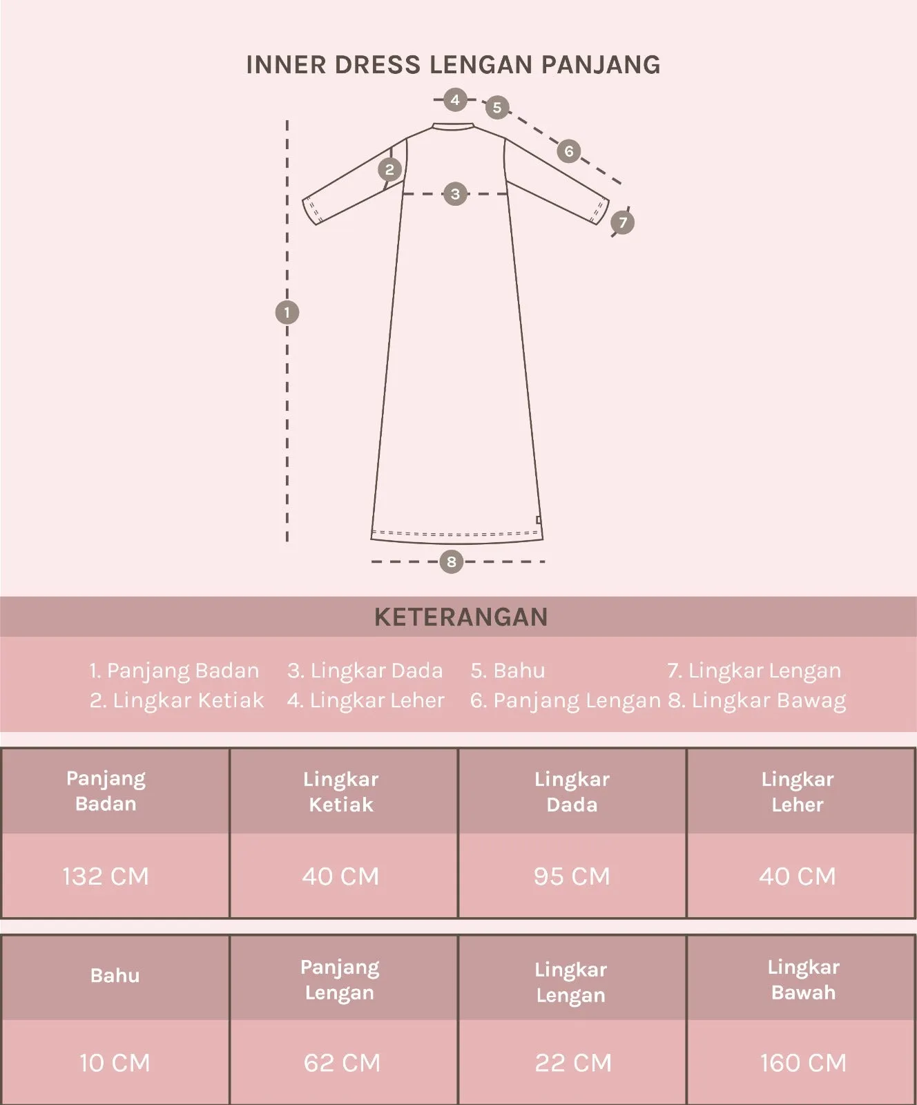 Inner Dress Lengan Panjang Taupe