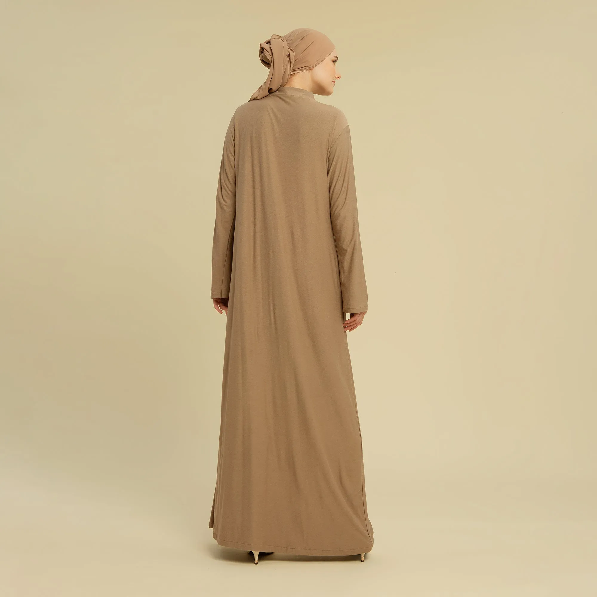 Inner Dress Lengan Panjang Taupe