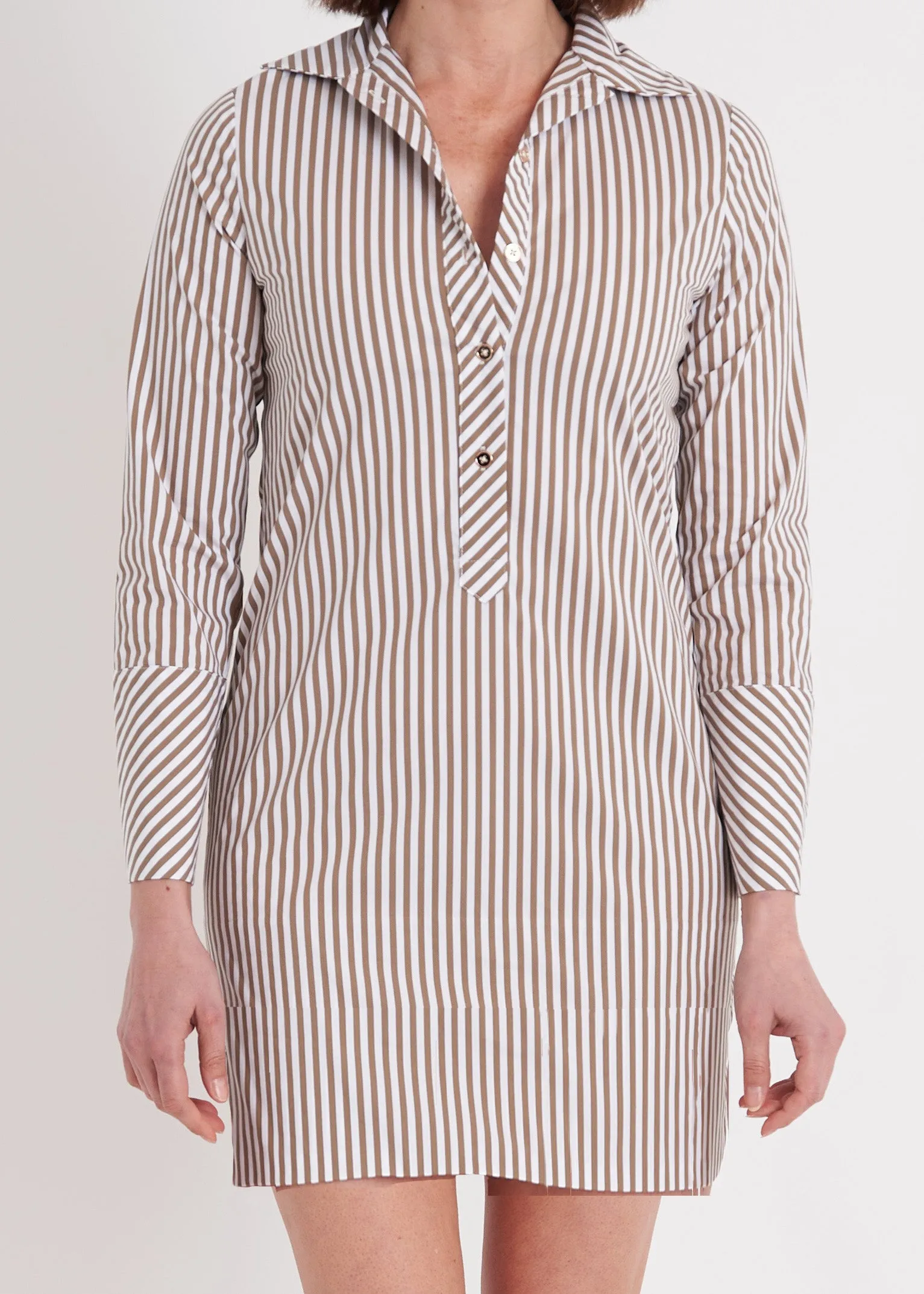 Ivy Dress - Taupe Stripe