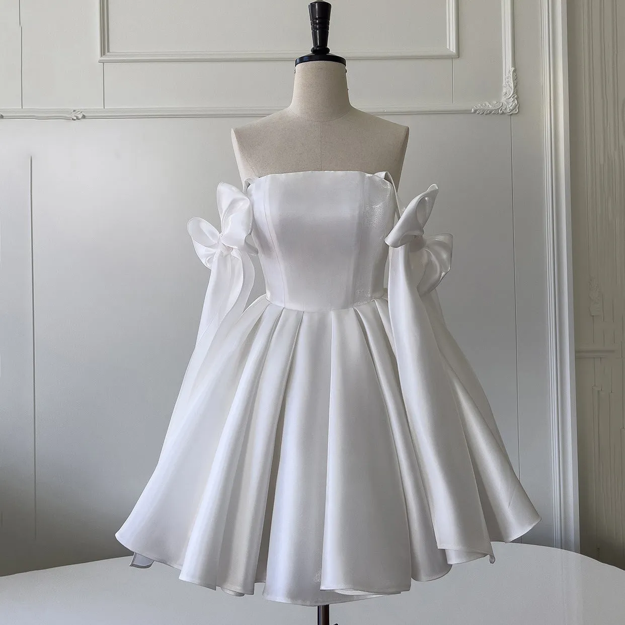 Joskaa avant garde dress to impress French Retro Pettiskirt Bow Design Waist-Tight Birthday Short Banquet Dress Sling Dress