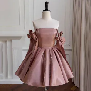 Joskaa avant garde dress to impress French Retro Pettiskirt Bow Design Waist-Tight Birthday Short Banquet Dress Sling Dress