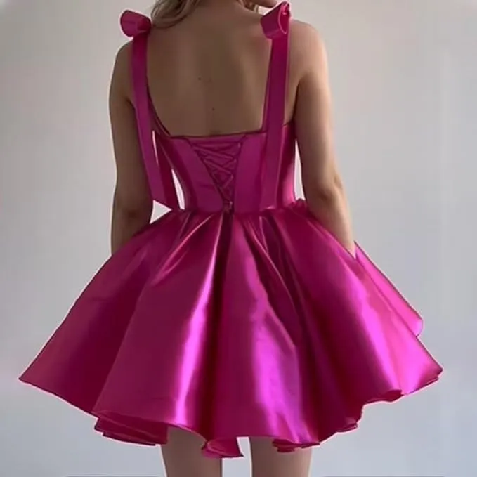 Joskaa avant garde dress to impress Wedding Dress Mini Satin Dress Tube Top Backless Satin Banquet Party Skirt