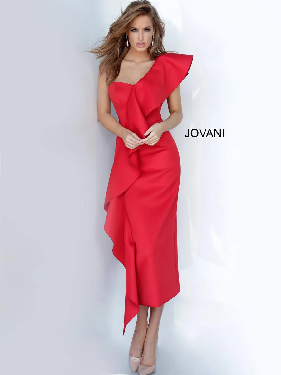 Jovani - 02616 - One Shoulder Ruffle Dress