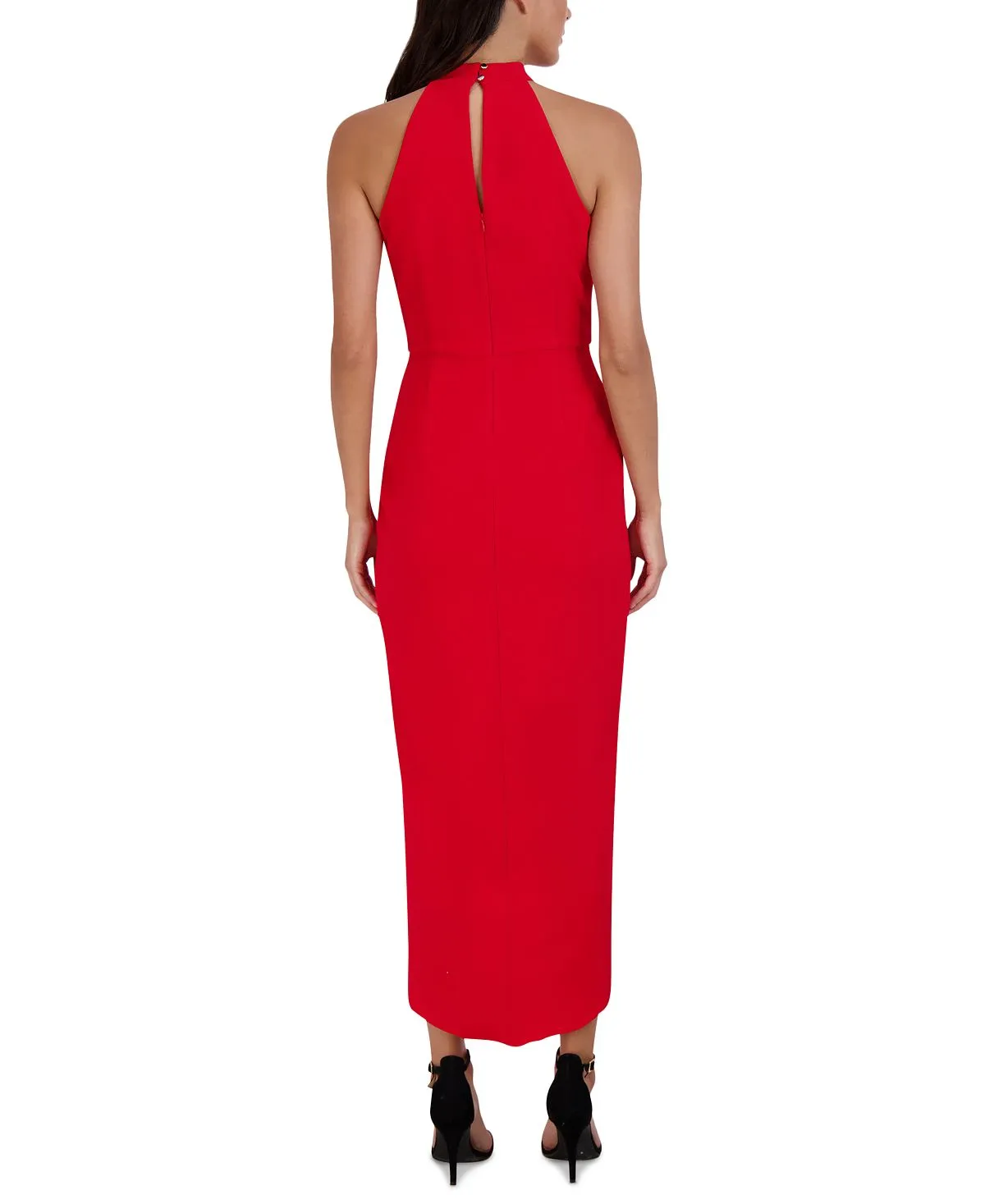 Julia jordan midi dress with knot and tulip, red