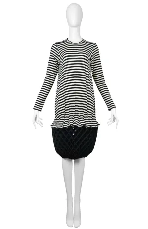 JUNYA WATANABE BLACK & WHITE STRIPE ACCORDION DRESS 2015