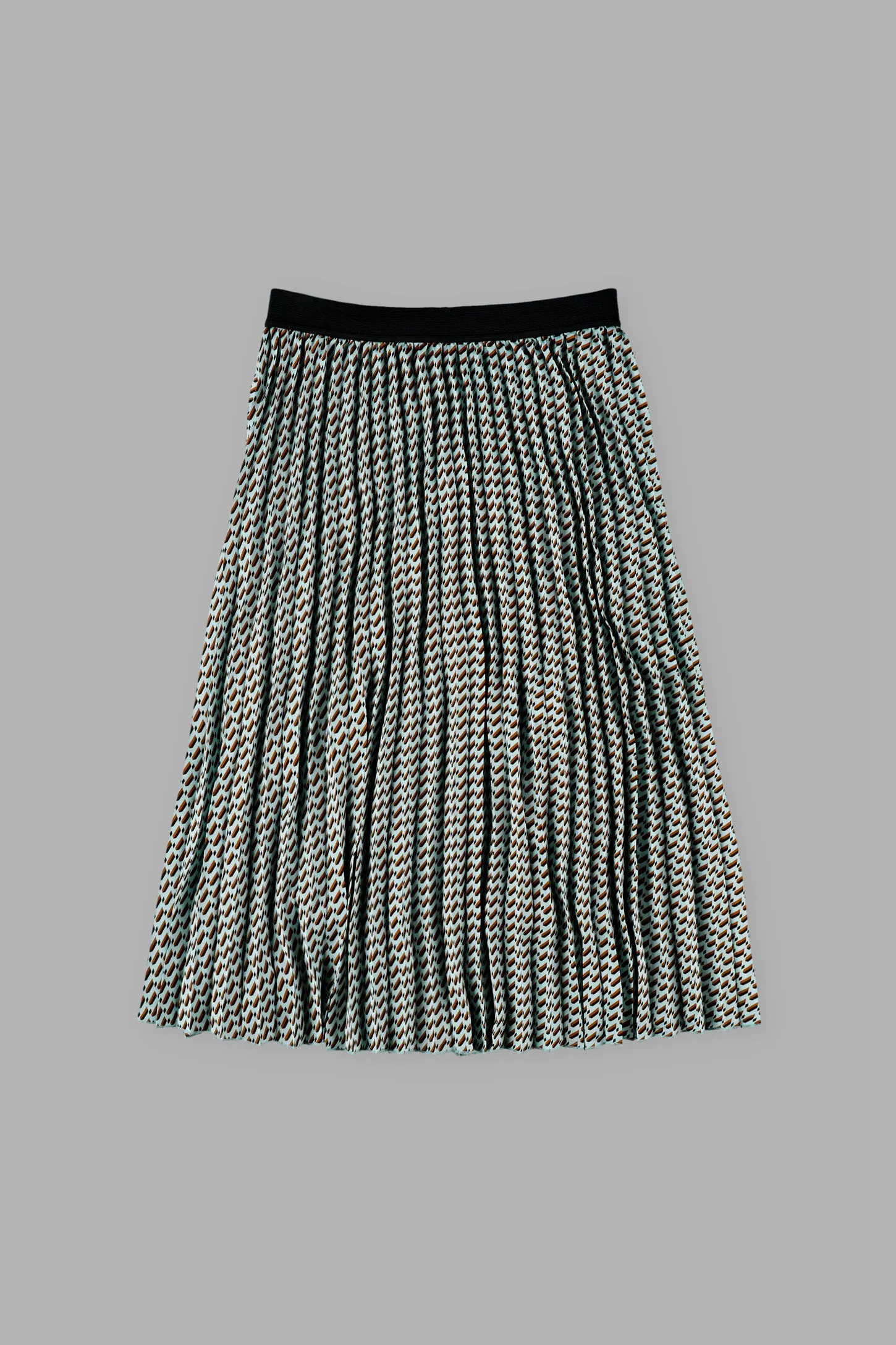Jupe longue à plis imprimé géo - Femme