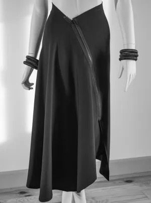 JUPE noire, coupe biais trapèze