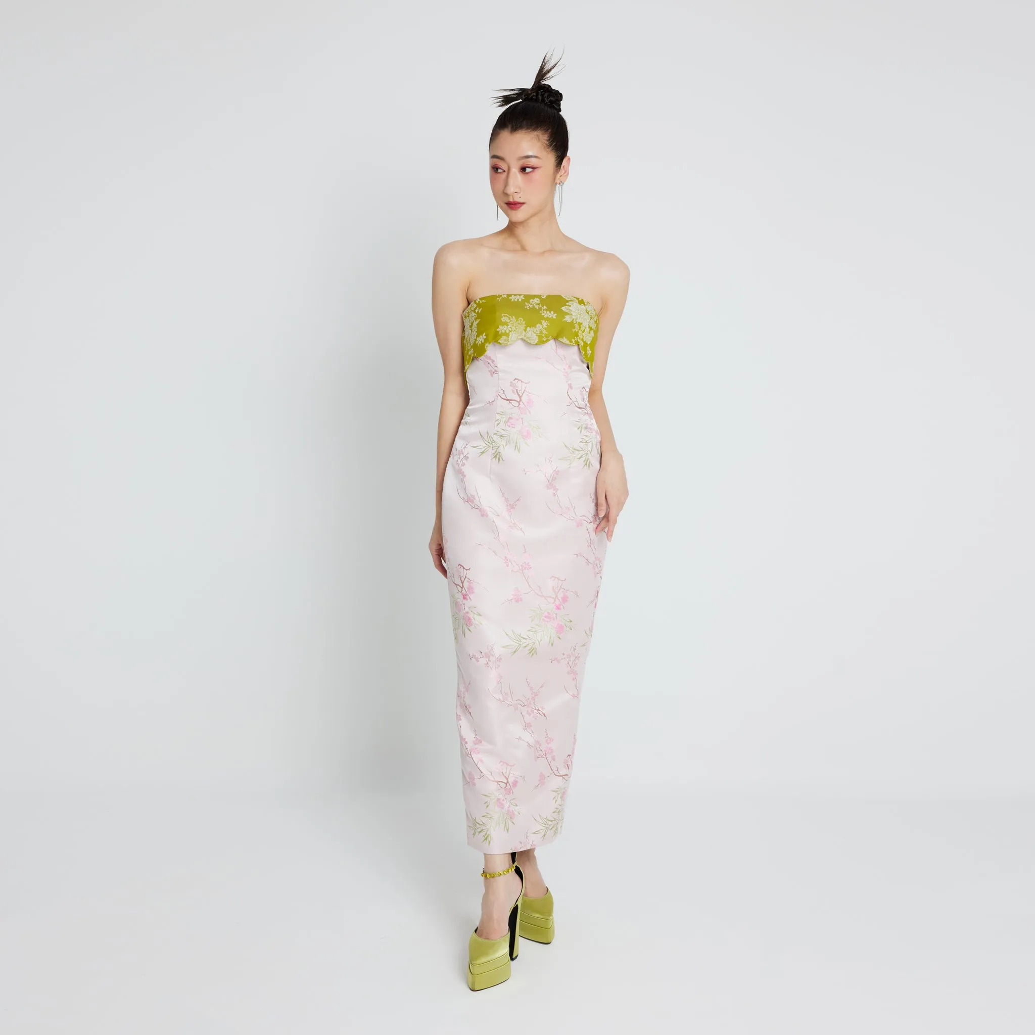 Ke Rou Scallop Tube Dress