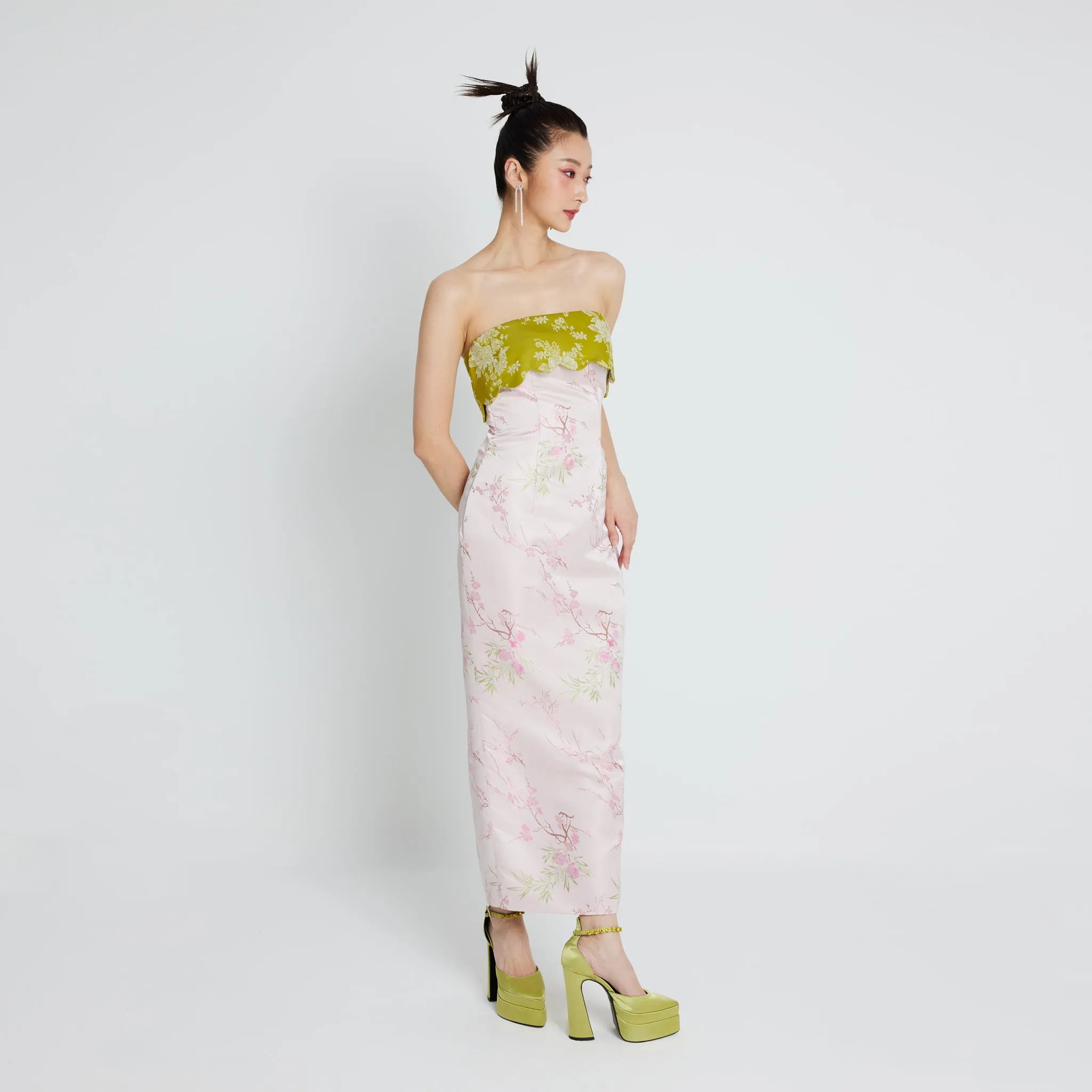 Ke Rou Scallop Tube Dress