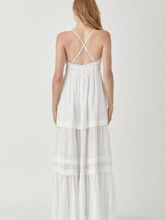 Keeping it Fun Shirred and Tiered Maxi Dress