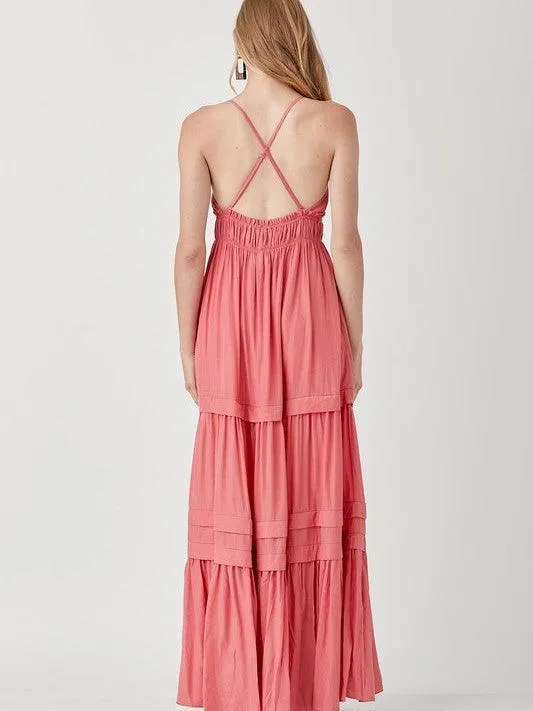 Keeping it Fun Shirred and Tiered Maxi Dress