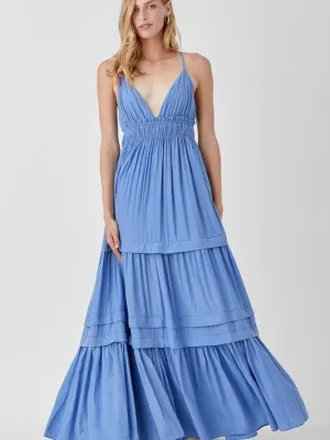 Keeping it Fun Shirred and Tiered Maxi Dress