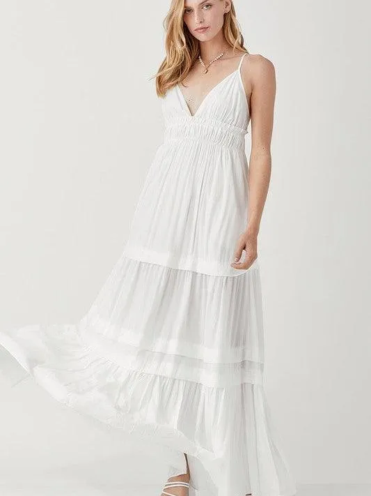 Keeping it Fun Shirred and Tiered Maxi Dress