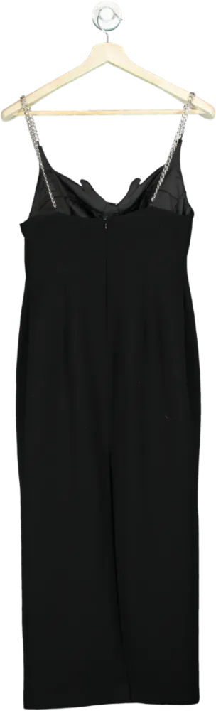 KEY COUTURE Black MIRA Maxi Dress with Chain UK M