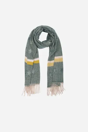 Khaki Tasselled Blanket Scarf