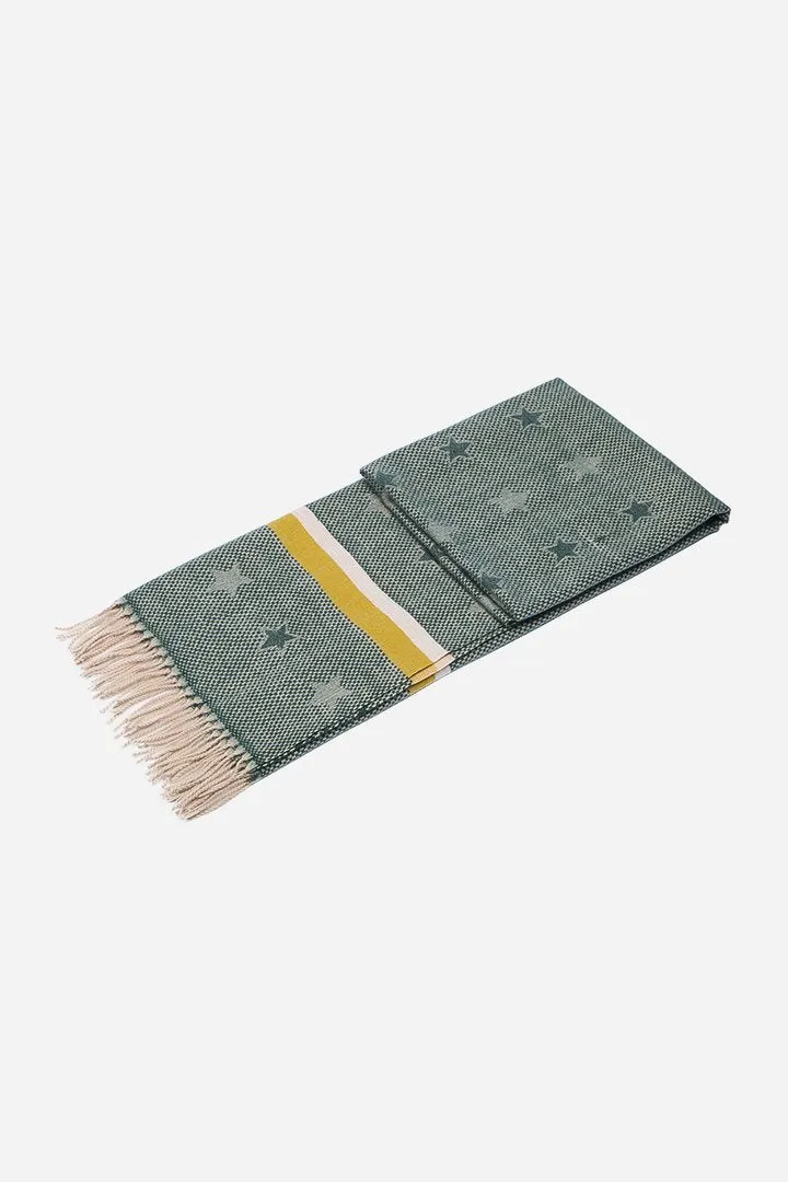Khaki Tasselled Blanket Scarf