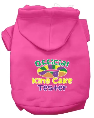 King Cake Taster Screen Print Mardi Gras Dog Hoodie Bright Pink L
