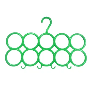 Kuber Industries 10-Circle Plastic Ring Hanger for Scarf, Shawl, Tie, Belt, Closet Accessory Wardrobe Organizer (Multicolour) - CTKTC030737